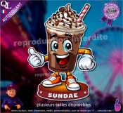 Autocollant SUNDAE MASCOTTE COMIQUE ref1