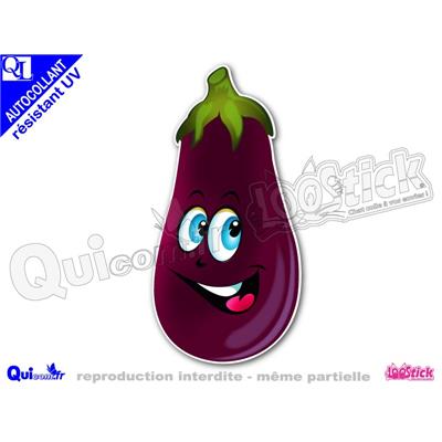 sticker AUBERGINE COMIQUE résistant UV