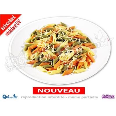 Autocollant PATES Penne couleur assiette (ref1)