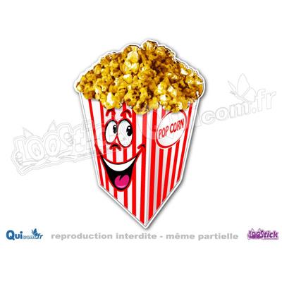 Autocollant Pop-Corn Paquet Cartoon