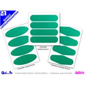 4 Bandes Casque adhésif Réfléchissant VERT TURQUOISE