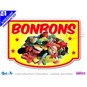 Autocollant BONBONS cadre 5 couleurs au choix