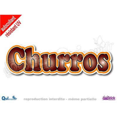 Autocollant Lettrage Churros MARRON