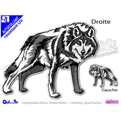 Autocollant LOUP ref1 sticker résistant UV