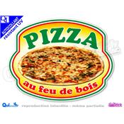 autocollant PIZZA ECUSSON au feu de bois