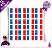 autocollant 24 rectangles tricolores BLEU BLANC ROUGE