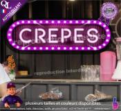 Autocollant CREPES bandeau forain effet néon
