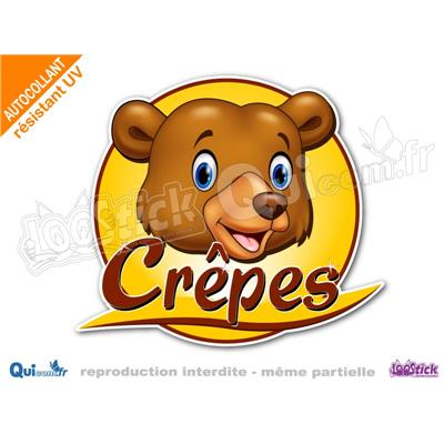 Autocollant CREPES avec OURS comique