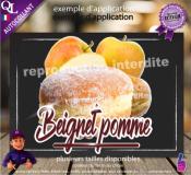 Autocollant BEIGNET POMME forain titre STICKER