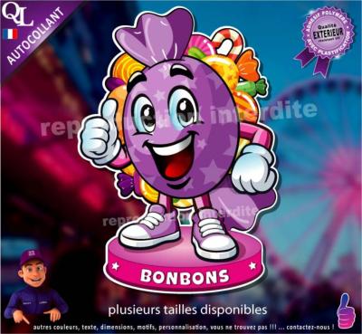 Autocollant BONBONS FORAINS mascotte ref1