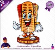 Autocollant GAUFRE SUCETTE MASCOTTE COMIQUE ref1
