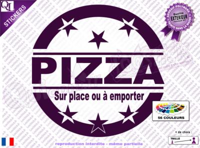 Stickers lettrage PIZZA étoiles