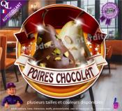 Autocollant POIRES CHOCOLAT ruban forain STICKER