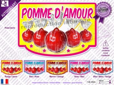 Autocollant POMME D'AMOUR cadre plv forain