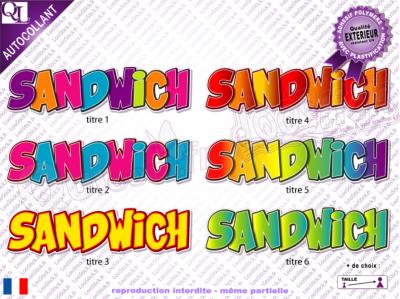 Autocollant Titre SANDWICH Cartoon