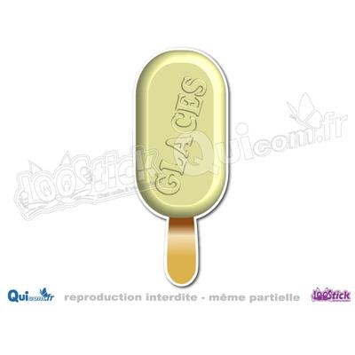 Autocollant Glace bâton Chocolat Blanc