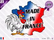 Autocollant MADE IN FRANCE COQ CARTE