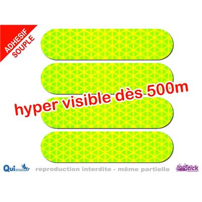 Bandes Casque Réfléchissantes JAUNE FLUO Microprismatique