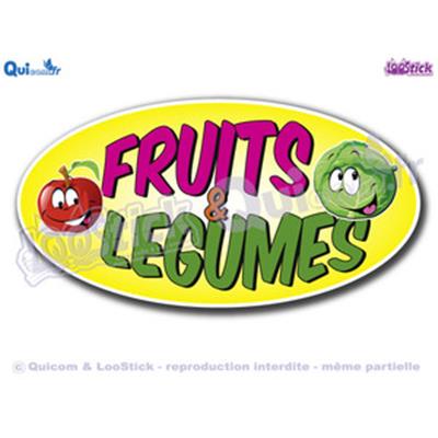 Autocollant Cartoon lettrage FRUITS & LEGUMES