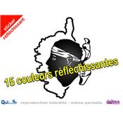 Sticker Carte Tete Corse REFLECHISSANT