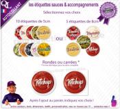 Etiquettes autocollantes SAUCES ACCOMPAGNEMENTS snack salé