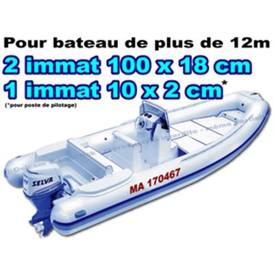 Immatriculation Bateau Pneumatique 100x18cm