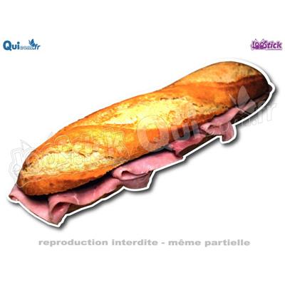 Autocollant Sandwich Pain Jambon Beurre