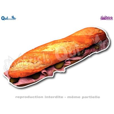 Autocollant Sandwich Pain Jambon Cornichons