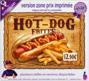 Autocollant HOT DOG FRITES affiche western