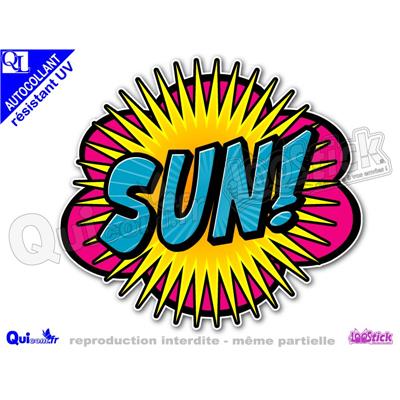 Sticker SUN soleil bulle comique résistant UV