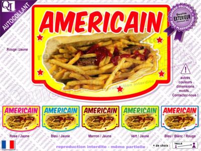 Autocollant AMERICAIN Steak cadre plv