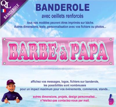 Banderole BARBE à PAPA plv stand Forain (deco4)