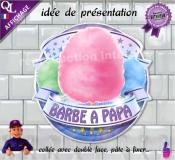 PANCARTE PLV PVC BARBE A PAPA ruban forain