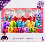 Autocollant POMME D'AMOUR titre 3D papillons affiche adhésive