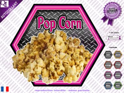 Autocollant POP-CORN hexa effet métal