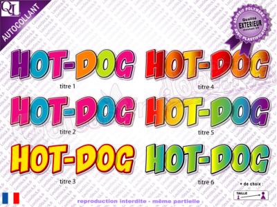 Autocollant Titre HOT DOG Cartoon