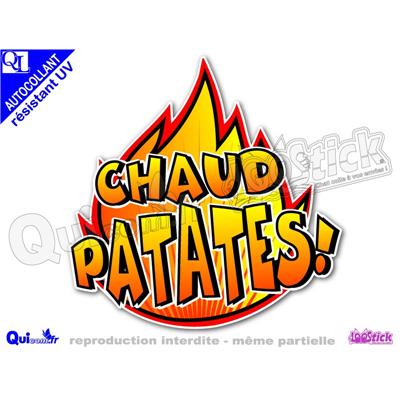 Autocollant CHAUD PATATES bulle comique sticker résistant UV