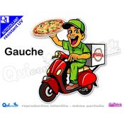 LIVREUR PIZZA SCOOTER CASQUETTE sticker autocollant