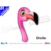 Autocollant TETE FLAMANT ROSE COMIQUE femelle