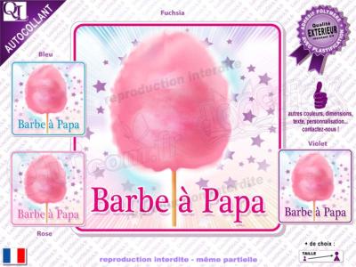 BARBE A PAPA affiche Autocollante plv carrée déco 1