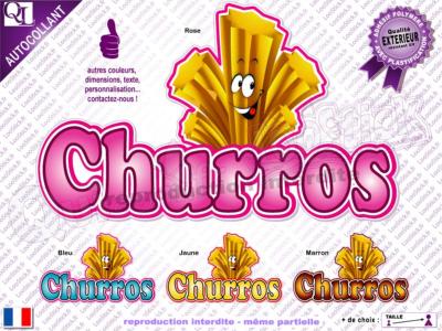 Autocollant lettrage CHURROS Cartoon