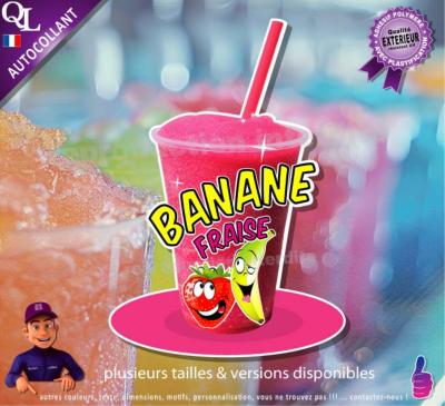 autocollant GRANITE parfum BANANE FRAISE sticker
