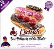 Autocollant L'ECLAIR nos patissiers ont du talent