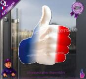 Autocollant MAIN POUCE EN L'AIR tricolore