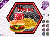 Autocollant MENUS hexa effet mtal