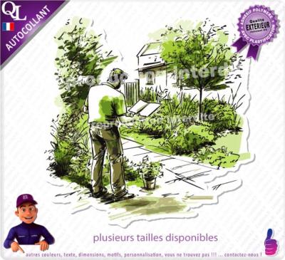 Autocollant ILLUSTRATION ref 2 paysagiste jardinier elagueur
