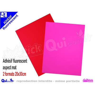 Adhésif Fluorescent aspect MAT 2 formats 20x30cm