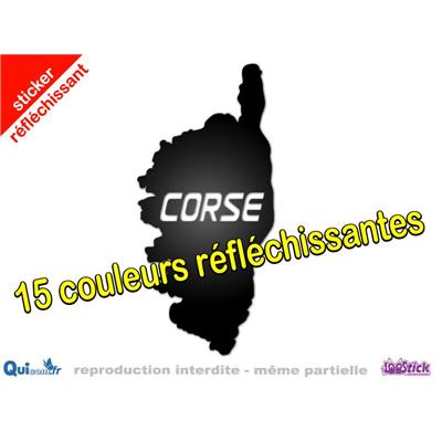Sticker Carte Corse REFLECHISSANT (ref1)