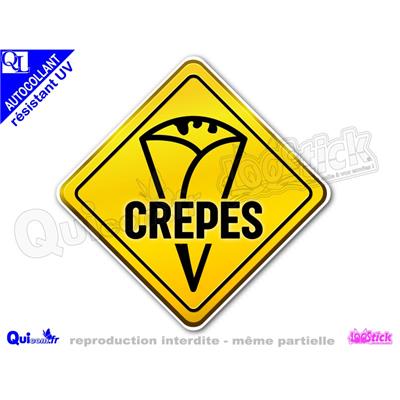 Autocollant CREPES panneau australien jaune