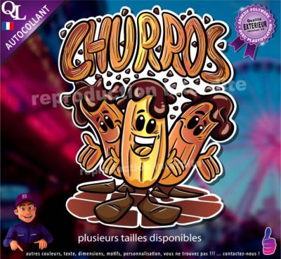 Autocollant CHURROS CARTOON TRIO COMIQUE